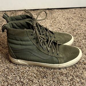 Vans Olive Green High-Top Sneakers